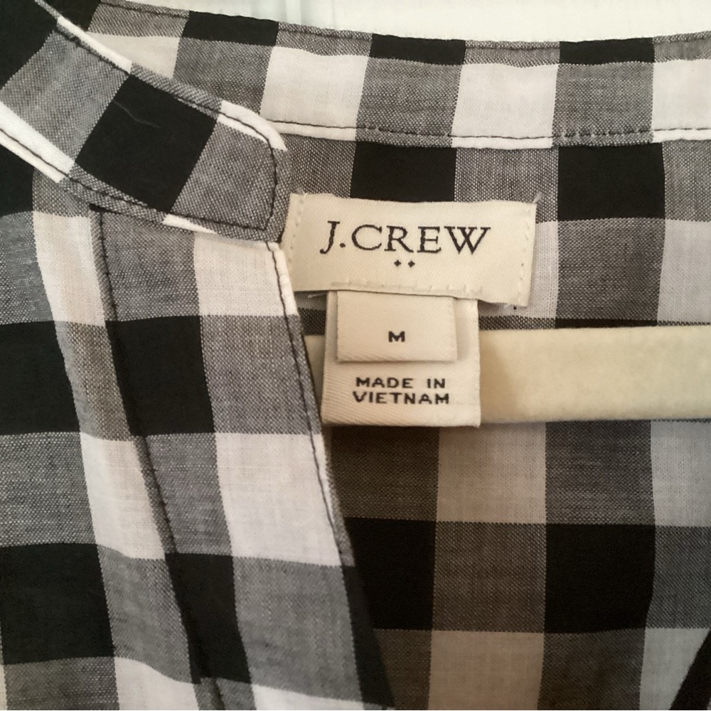J. Crew Womns Black and White Checkered Shirt